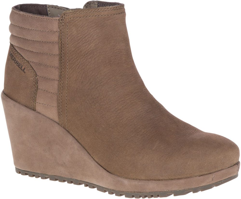 Merrell Boots Brown - Tremblant Wedge Bluff Waterproof - Womens 89VGZMCSI